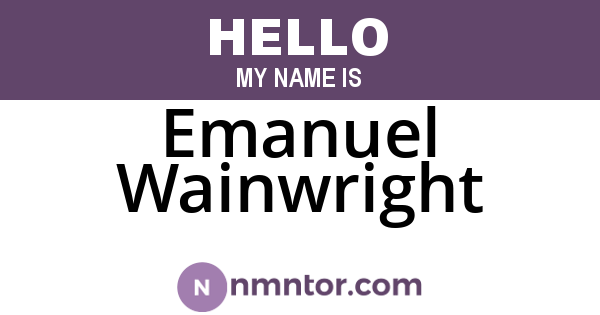 Emanuel Wainwright