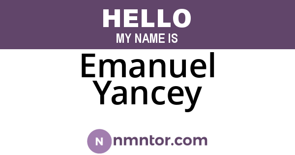 Emanuel Yancey