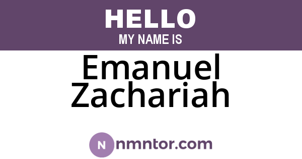 Emanuel Zachariah