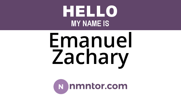 Emanuel Zachary