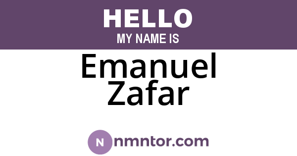 Emanuel Zafar