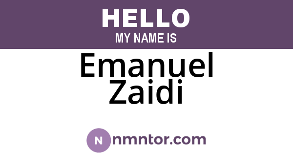 Emanuel Zaidi