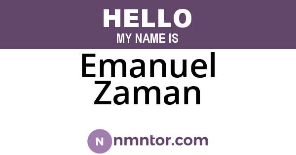 Emanuel Zaman