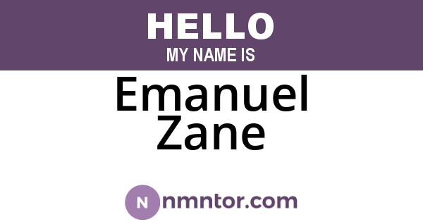 Emanuel Zane