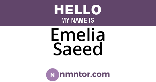 Emelia Saeed