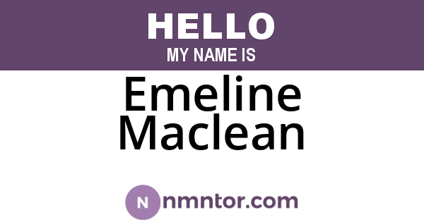 Emeline Maclean