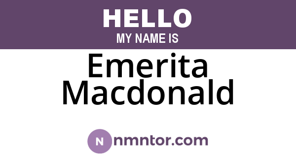 Emerita Macdonald