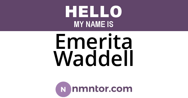 Emerita Waddell