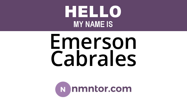 Emerson Cabrales