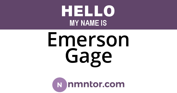 Emerson Gage