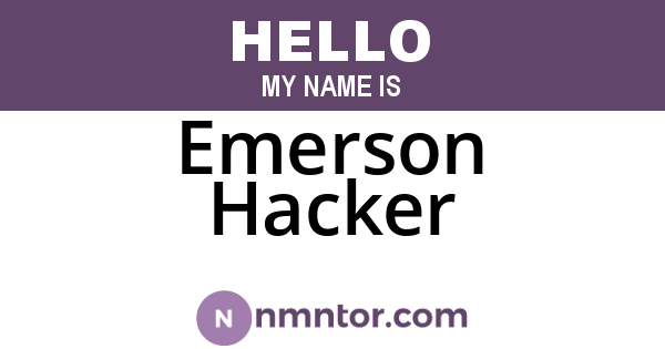 Emerson Hacker