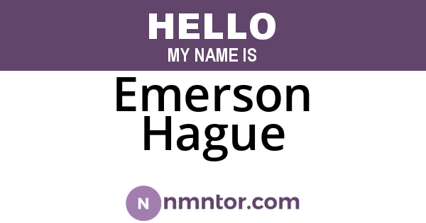 Emerson Hague