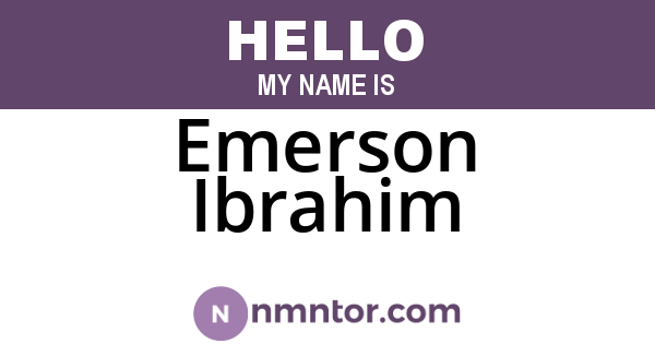 Emerson Ibrahim