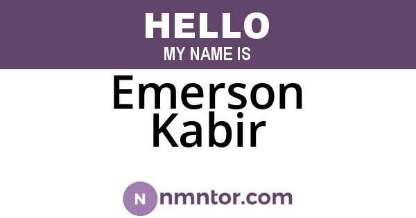 Emerson Kabir