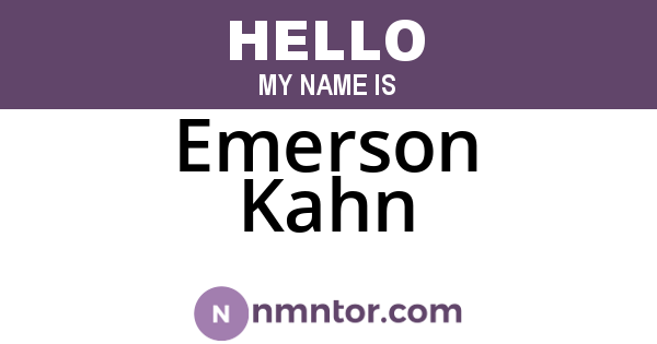 Emerson Kahn