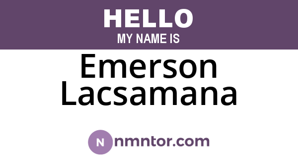 Emerson Lacsamana