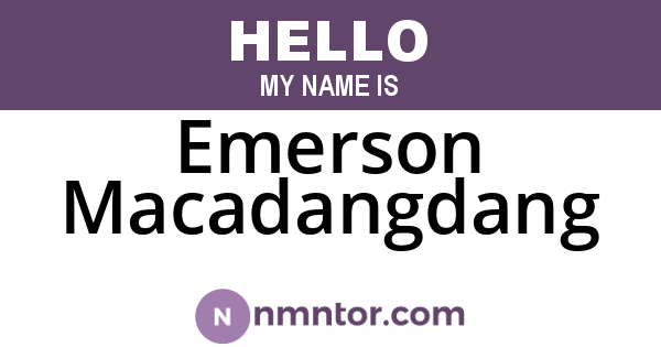 Emerson Macadangdang