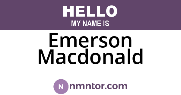Emerson Macdonald
