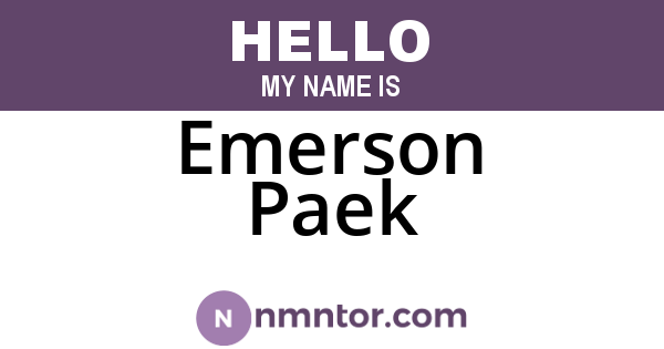 Emerson Paek