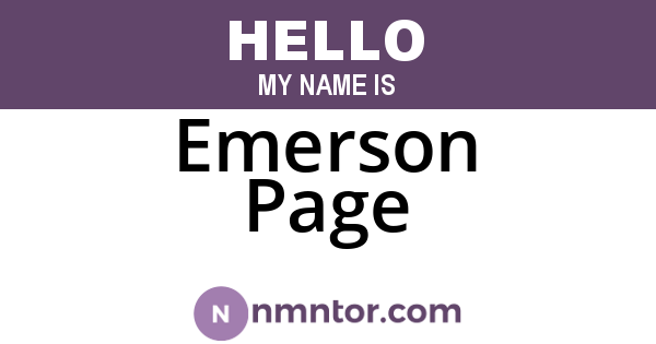 Emerson Page