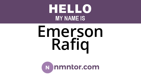 Emerson Rafiq