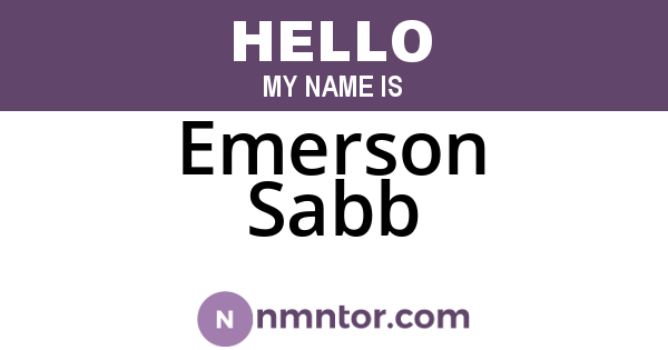 Emerson Sabb