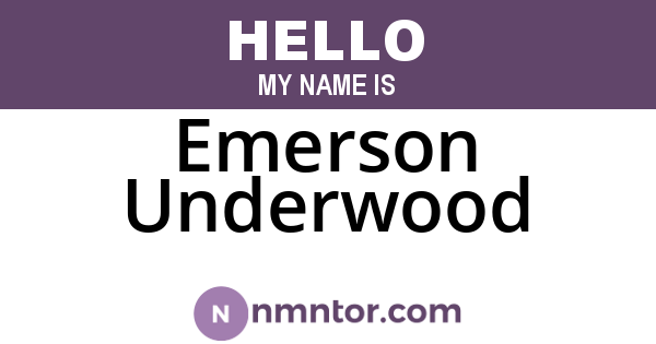 Emerson Underwood