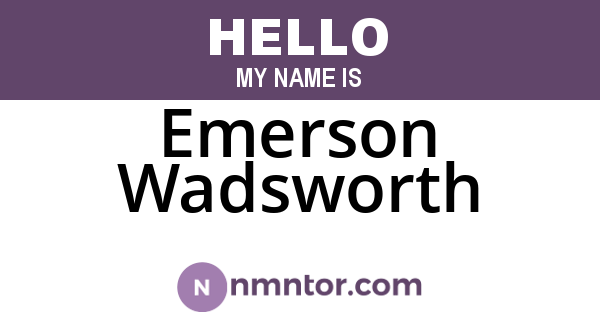 Emerson Wadsworth