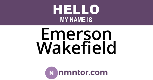 Emerson Wakefield