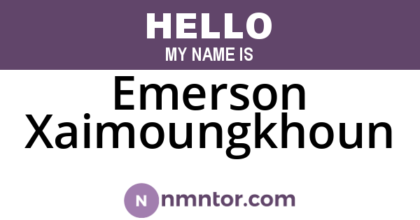 Emerson Xaimoungkhoun