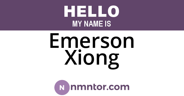 Emerson Xiong