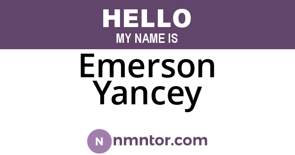 Emerson Yancey