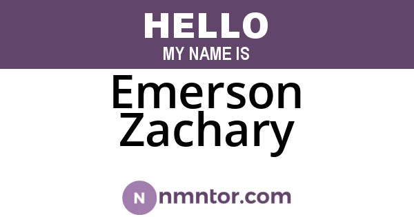 Emerson Zachary