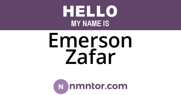 Emerson Zafar