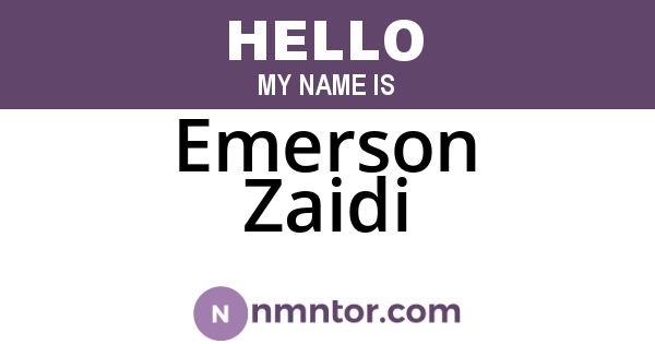 Emerson Zaidi
