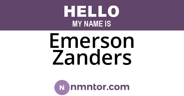 Emerson Zanders