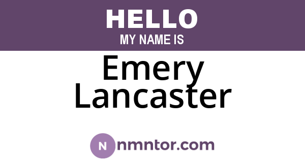 Emery Lancaster