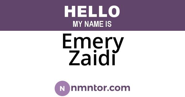 Emery Zaidi