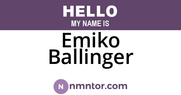 Emiko Ballinger