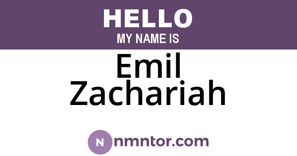 Emil Zachariah