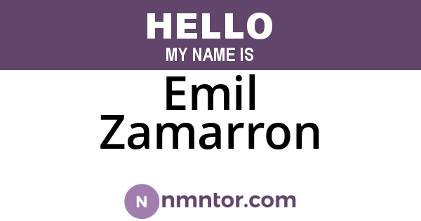 Emil Zamarron