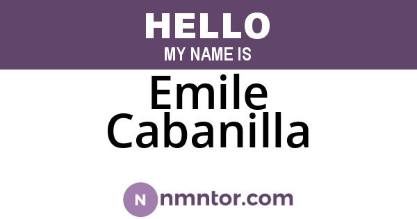 Emile Cabanilla