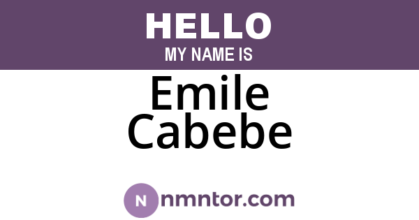 Emile Cabebe