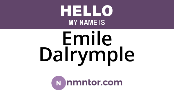 Emile Dalrymple