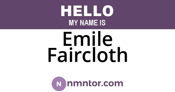 Emile Faircloth
