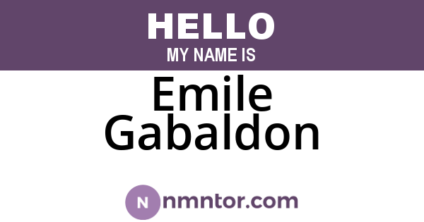Emile Gabaldon