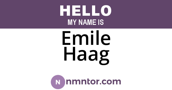 Emile Haag