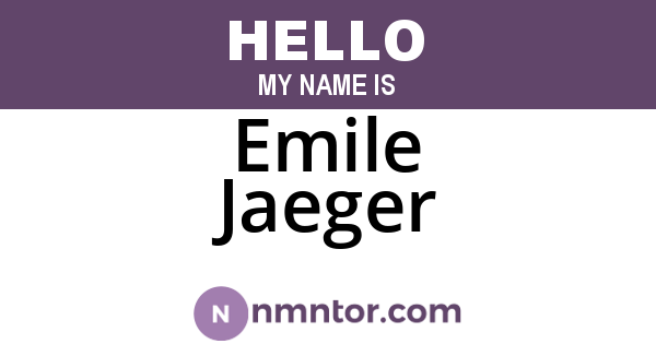 Emile Jaeger