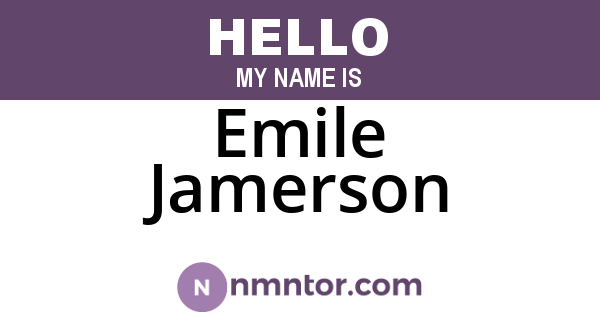 Emile Jamerson