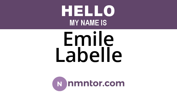 Emile Labelle
